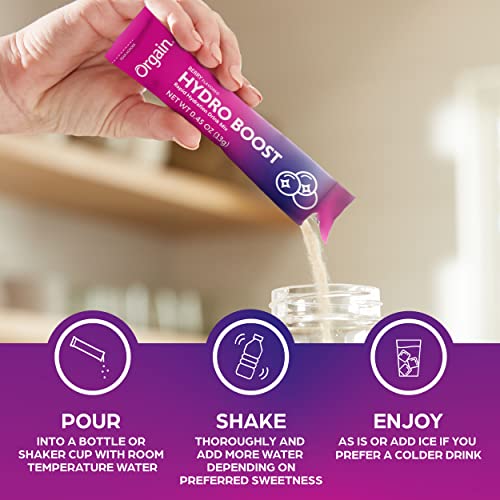 Orgain Organic Hydration Packets, Electrolytes Powder - Berry Hydro Boost