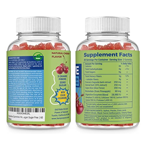 HEMPWAY Fiber Gummies for Digestive Colon Cleanse - Health & Daily Weight Support HEMPWAY