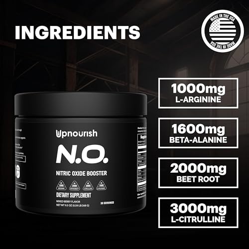 UpNourish Beet Root Powder Nitric Oxide Booster - L arginine L Citrulline Supplements