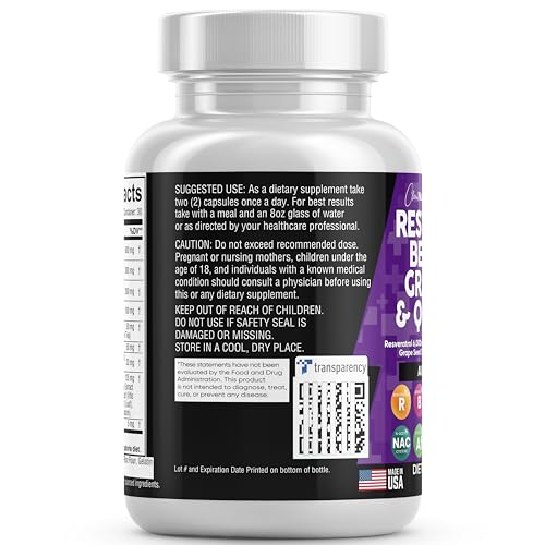 Resveratrol 6000mg Berberine 3000mg Grape Seed Extract 3000mg