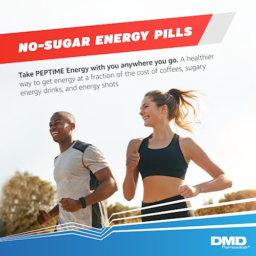 PEPTIME Energy Tablets, Vitamin B6 and B12 Caffeine Pills, 350 mg Caffeine