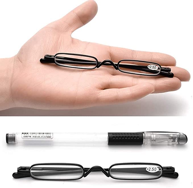 Viseng 2 Pairs Slim Pocket-Sized Metal Reading Glasses: Your Stylish Travel Companion Viseng