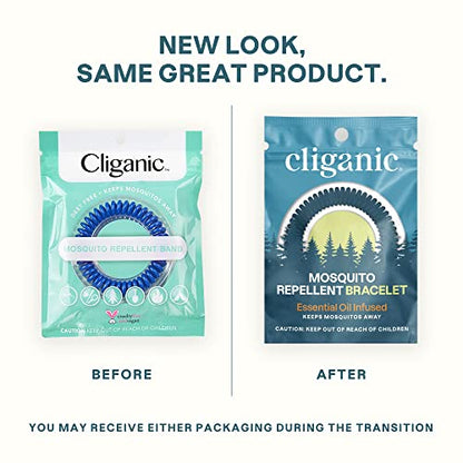 Cliganic 25 Pack Mosquito Repellent Bracelets, DEET-Free Bands, Individ