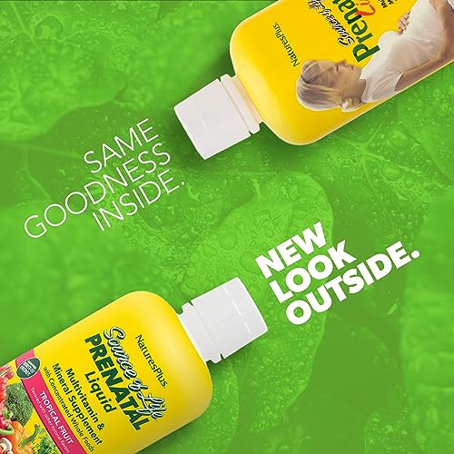 NaturesPlus Source of Life Prenatal Liquid, Tropical Fruit - 30 fl oz - Multivitamin Nature's Plus
