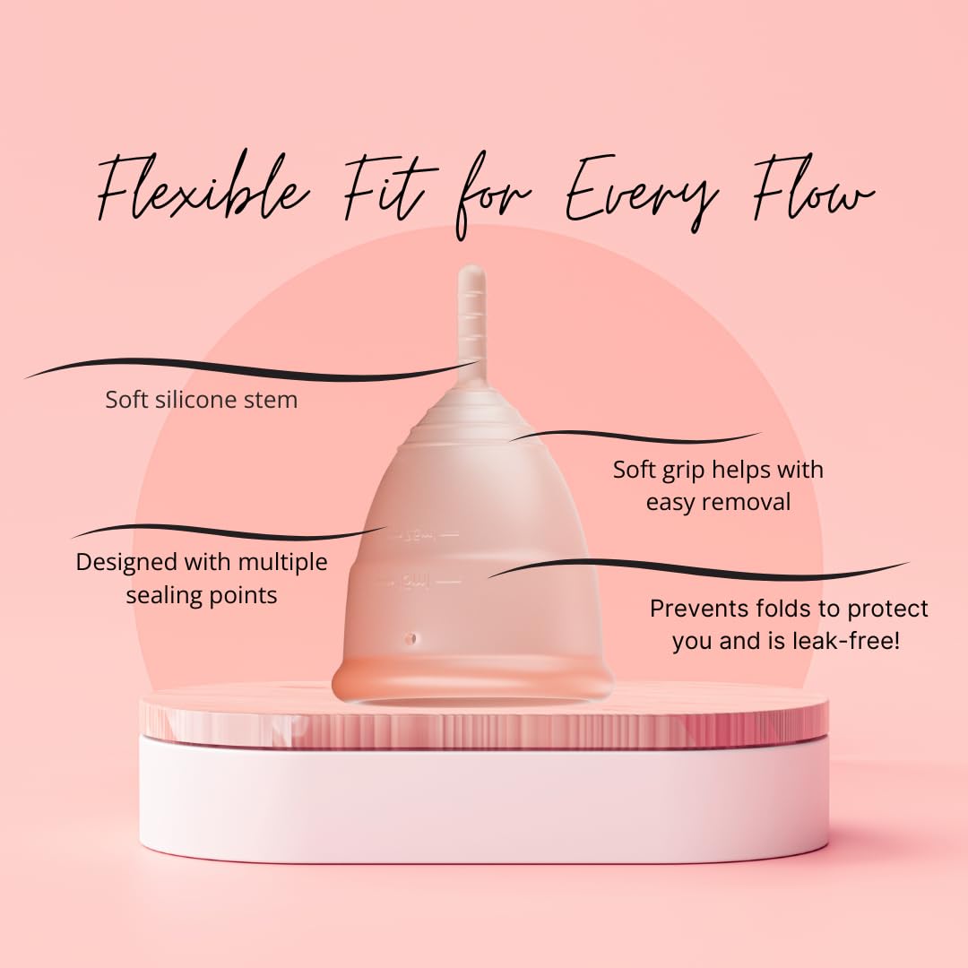 Flow Fairy Reusable Menstrual Cup with Applicator for Easy Insertion- 100% Medical Grade Silicone Period Cup Flow Fairy