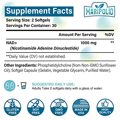 Liposomal NAD+ Supplement 1000 mg | Highest NAD Pontecy | Max Absorption | Pure NAD