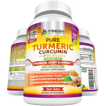 Turmeric Curcumin with BioPerine 1950mg - Natural Joint & Healthy Inflammatory 