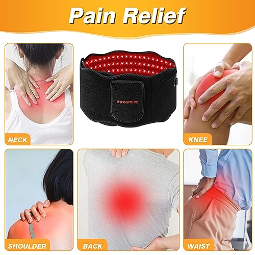 Streamlet Red Light Therapy Belt, 120 LED Combo 660nm 850nm Wearable Red Light Therapy Streamlet