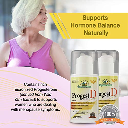 Progest D Progesterone Body Cream Net Wt. 4oz / 85.5g - Transdermal use only, Progesterone ORGANIC FARMS VITAMINS