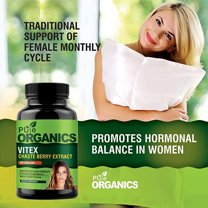 Organic Vitex Chasteberry Extract, Helps Sooth Symptoms of PMS and Menopause, 60 Capsules Oxena