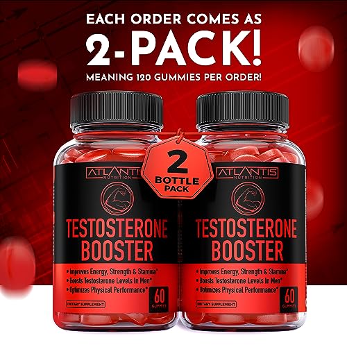 Testosterone Booster For Men Gummies - Enhances Strength & Stamina - Optimizes Physical Atlantis Nutrition
