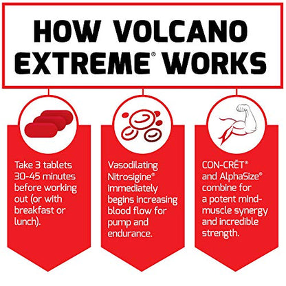 Force Factor Volcano Extreme Pre Workout Nitric Oxide Booster Supplement for Men