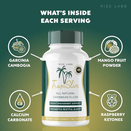 rize labs (5 Pack Tropislim Weight Loss Supplement, Tropislim Capsules for Total Body rize labs