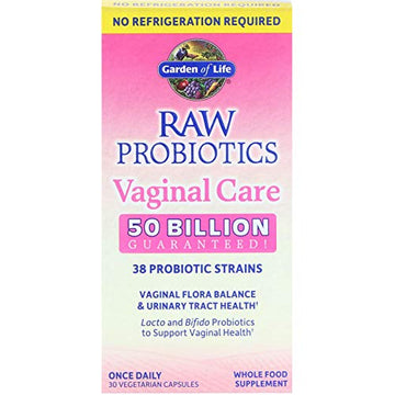 Raw Probiotics Vaginal Care, 30 Vegetarian Capsules - Garden of Life, promote yeast balance