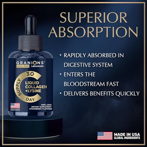 Liquid Collagen Peptides with Biotin and Lysine - Max Hair Skin and Nails Liquid Collagen