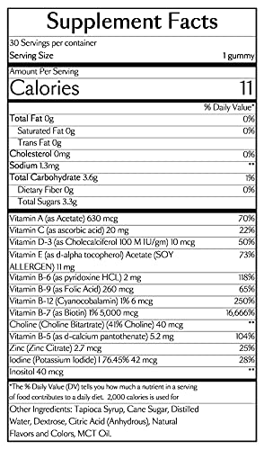 VEGAMOUR GRO Biotin Gummies, Strawberry Flavor with 5000 mcg Biotin, Supports