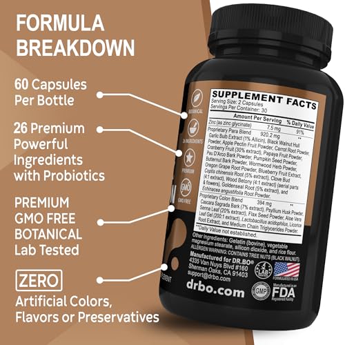 Colon Cleanse Pills Body Detox - Intestinal Guard Cleanser for Stomach - Natural Weight DR. BO