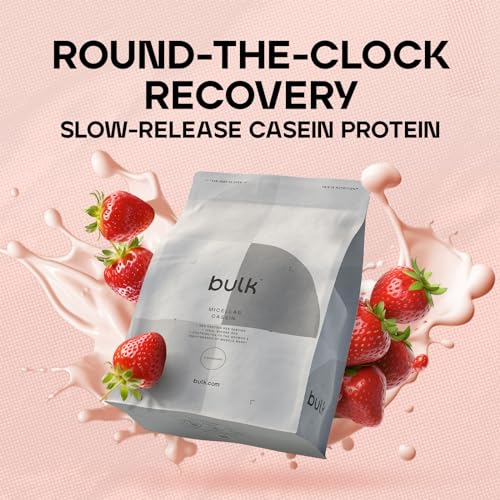 Bulk Micellar Casein Protein Powder, Protein Shake, Strawberry, 500 g, Packaging May Vary Bulk