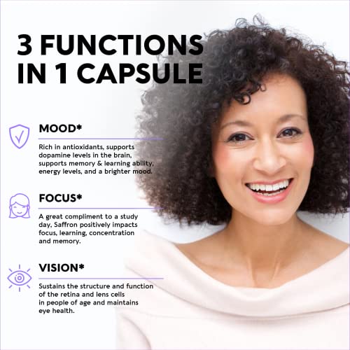 Natural Saffron Supplements - Pure Saffron Extract 88.5 mg - Made in USA - Mood NUTRAHARMONY