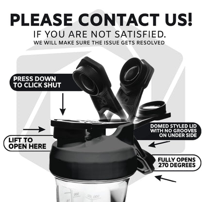 HELIMIX 2.0 Vortex Blender Shaker Bottle Holds upto 28oz | No Blending Ball or Whisk
