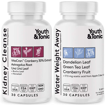 Youth & Tonic Daily Water Retention Pills for Kidney Cleanse Swelling and Excess Body Fluid