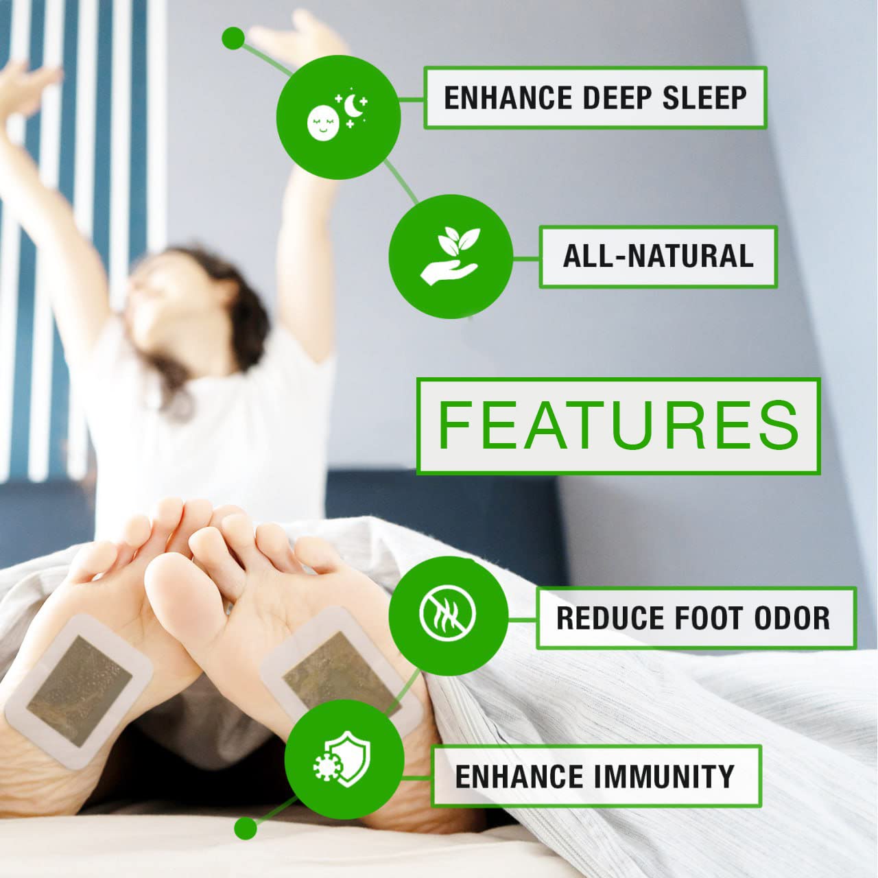 Foot Paches, Premium Deep Cleansing Foot Pads, Bamboo Foot Paches