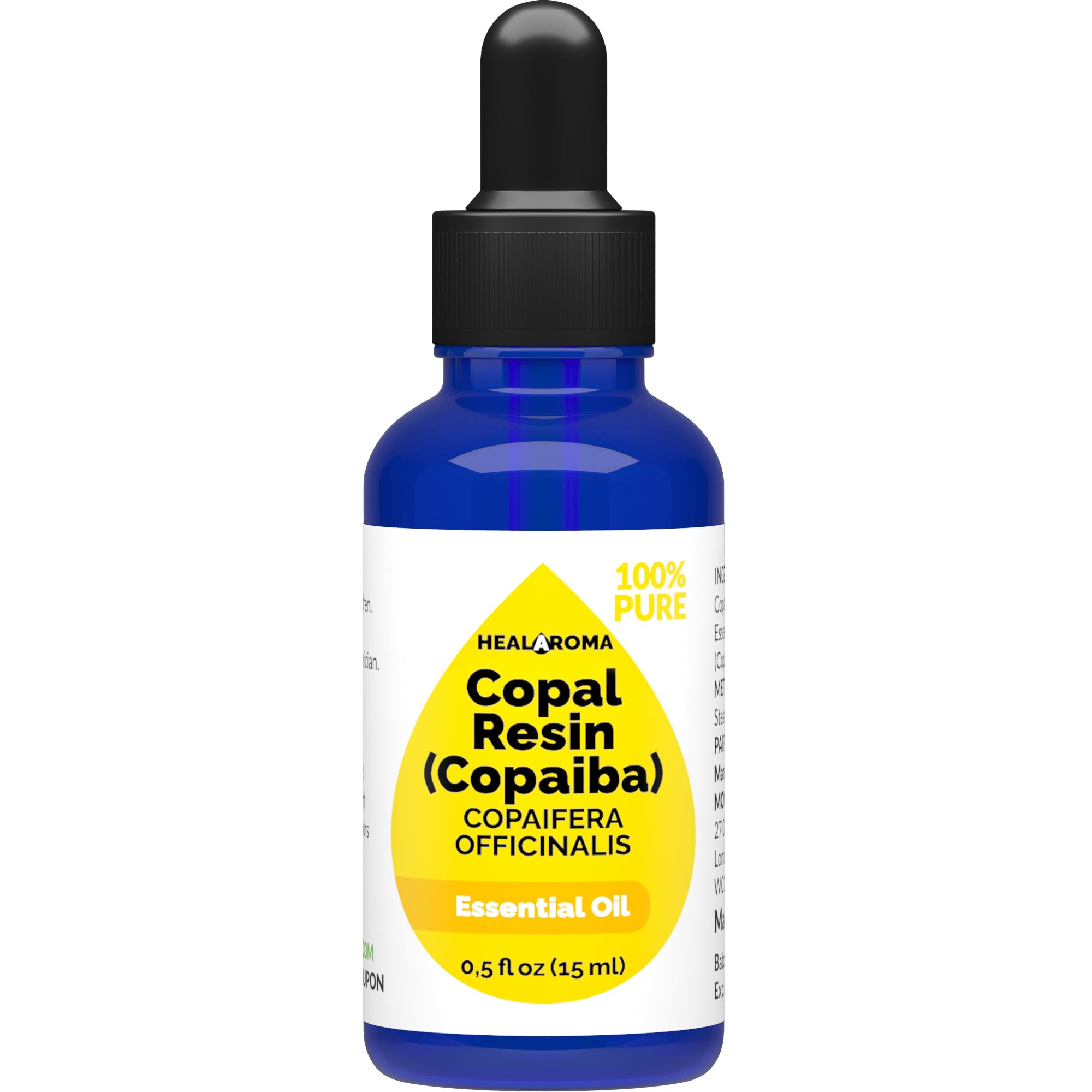 Copaiba - Copal Resin Essential Oil 15 ml - 0.5 oz - Pure & Natural - with Pipette Dropper