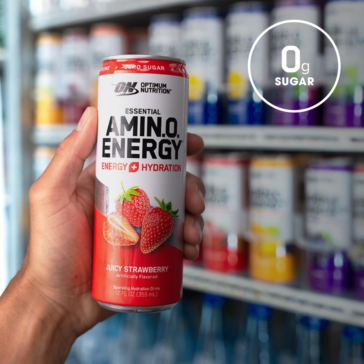 Optimum Nutrition Amino Energy Sparkling Hydration Drink, Electrolytes, Caffeine Optimum Nutrition