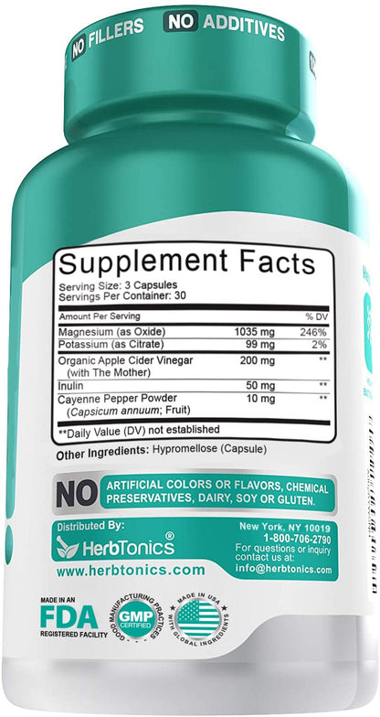 Herbtonics Oxygen Based Colon Cleanse and Detox Digestive System Formula | with Apple