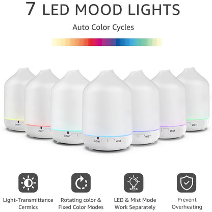 Diffusers 200ml Resin Colorful Essential Oil Diffuser with Adjustable Mist Mode,Auto Off Aroma Diffuser