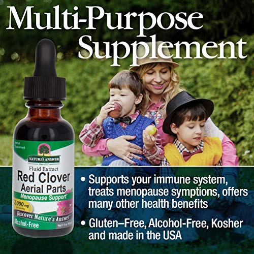 Nature's Answer Alcohol-Free Red Clover Extract Supplement, 1-Fluid Ounce Nature's Answer