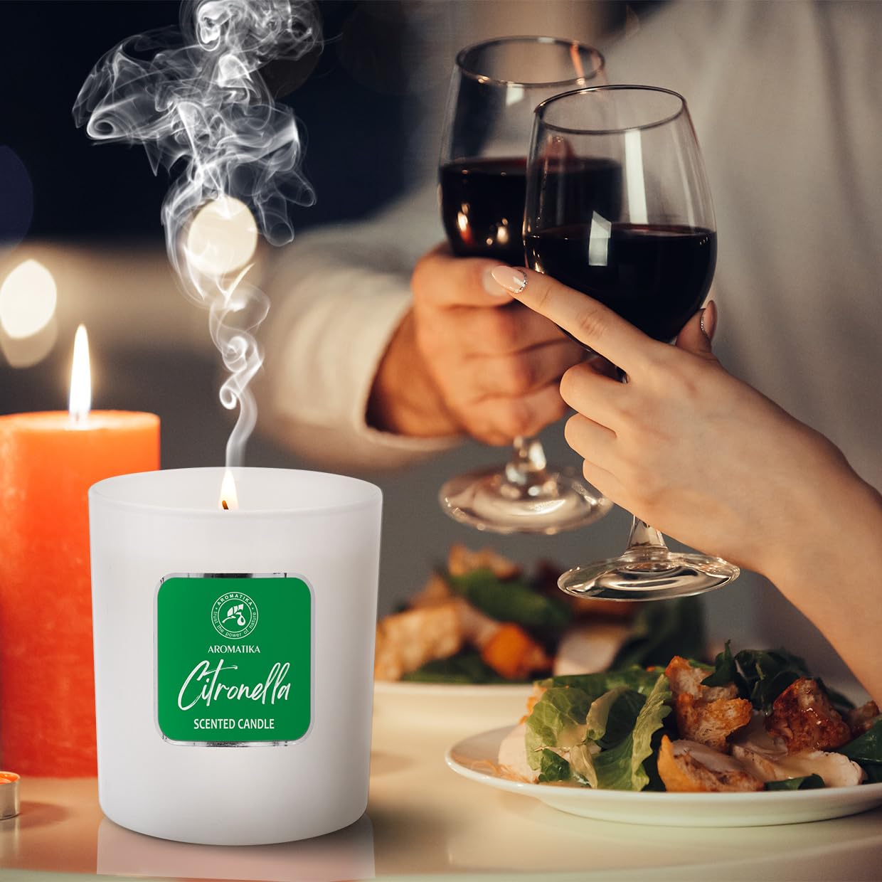 Scented Candle Citronella 200g - Aromatherapy Candle - Soy Wax Candles for Home Scented AROMATIKA
