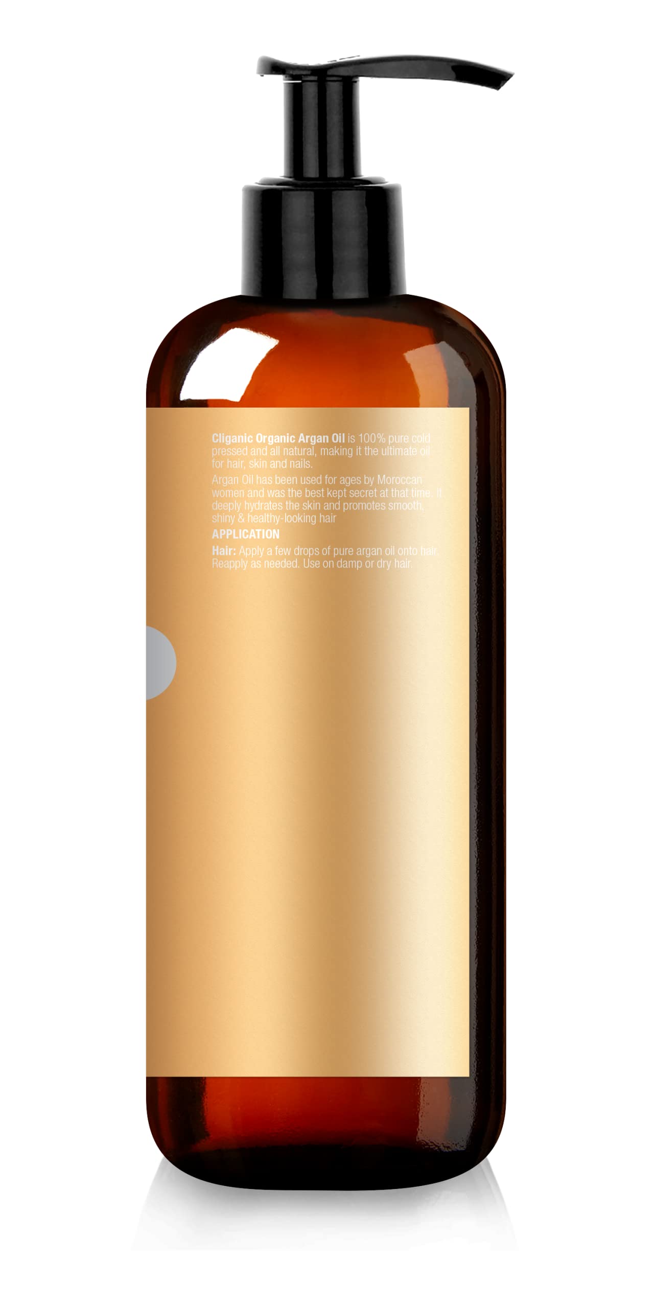 Cliganic Organic Argan Oil 16oz with Pump, 100% Pure | Bulk for Hair, Face & Skin Cliganic