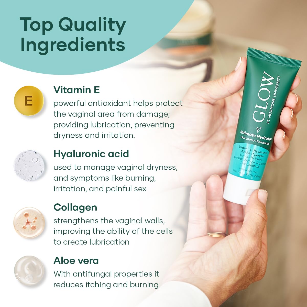 Glow Botanica | Intimate Hydrator | Hormone Free Vaginal Moisturizer with Collagen Glow Botanica