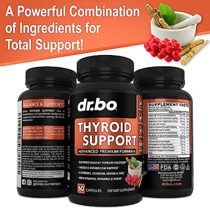Thyroid Support for Women & Men Supplement - Natural Metabolism, Mood & Energy Enhancer