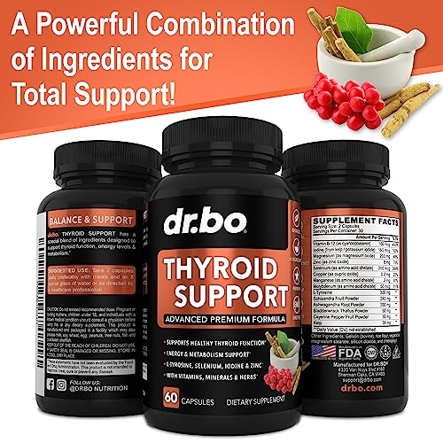 Thyroid Support for Women & Men Supplement - Natural Metabolism, Mood & Energy Enhancer DR. BO