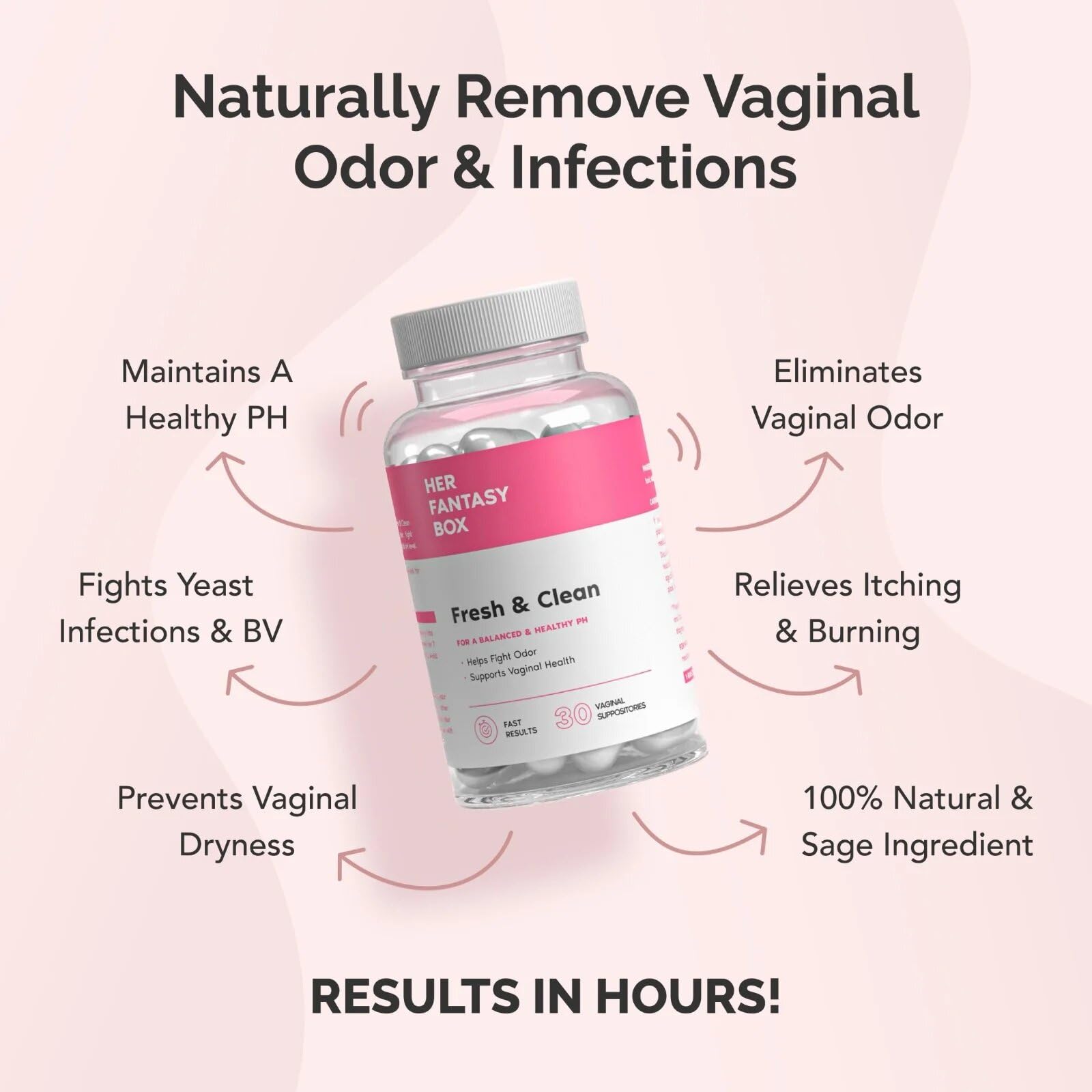 Her Fantasy Box | Fresh & Clean pH Restore Vaginal Suppositories - Natural Vaginal Health Support Her Fantasy Box
