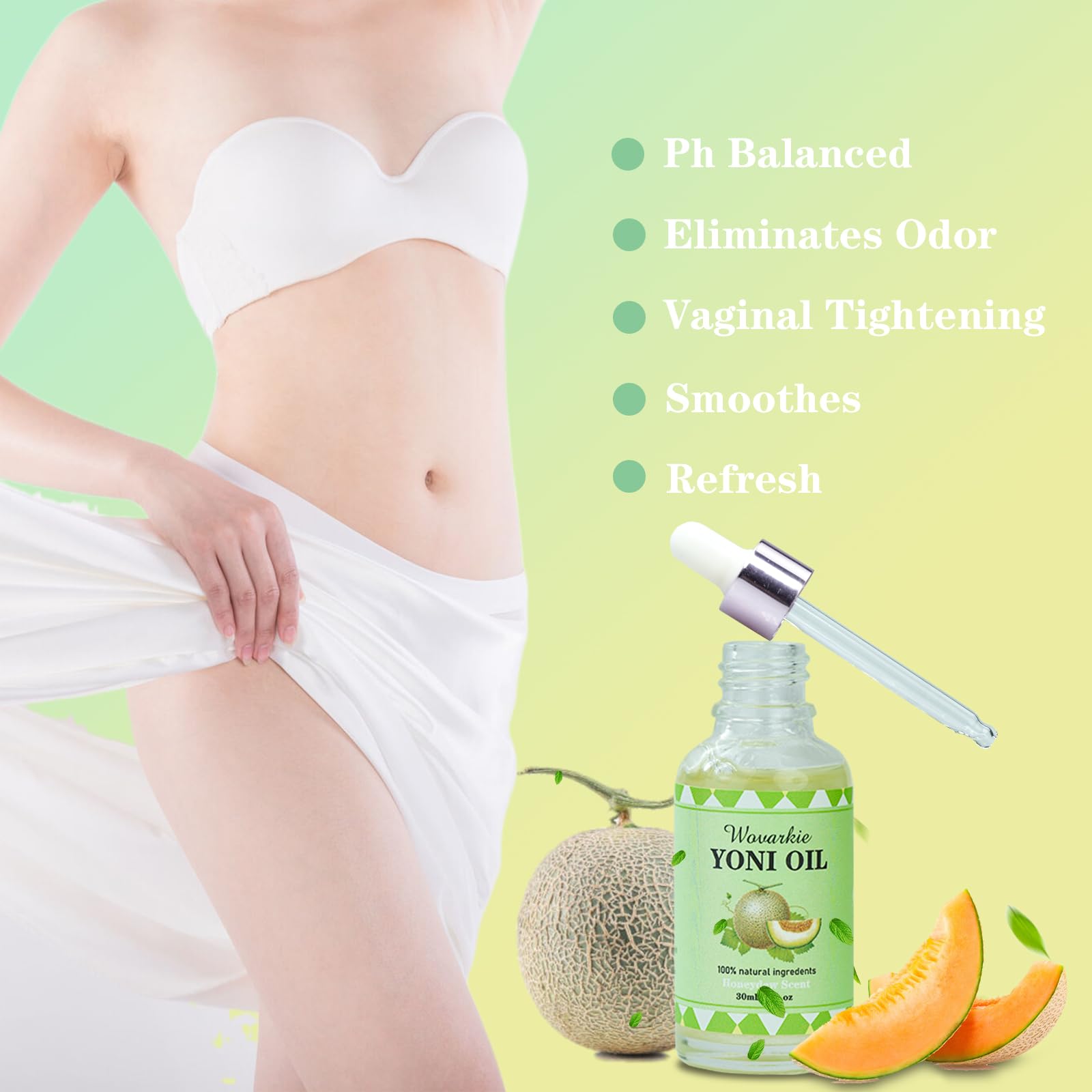 2 Packs Yoni Oil for Women, 1 fl oz/30 ml Feminine Oil Intimate Deodorant for Women, Restores Ph Wovarkie