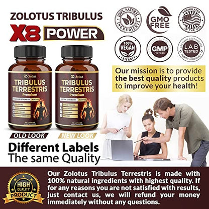 Tribulus Terrestris Supplement for Men & Women, 9050mg Per Capsule, 5-Month Supply