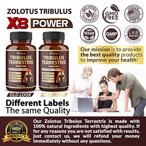 Tribulus Terrestris Supplement for Men & Women, 9050mg Per Capsule, 5-Month Supply