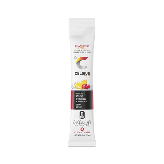 CELSIUS On-the-Go Powder Stick Packs, Cranberry Lemon, 2.7 Ounce - 14 Count