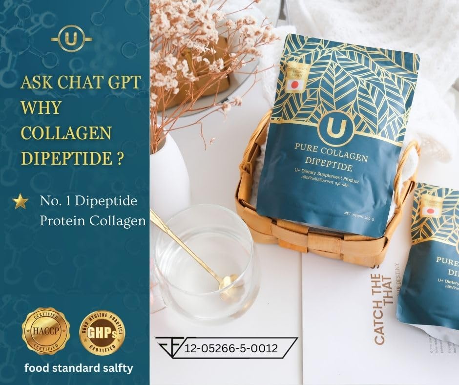 U+ Pure Collagen Dipeptide Supplement - Advanced Hydrolyzed Collagen Powder for Skin, Hair U+ Pure Collagen