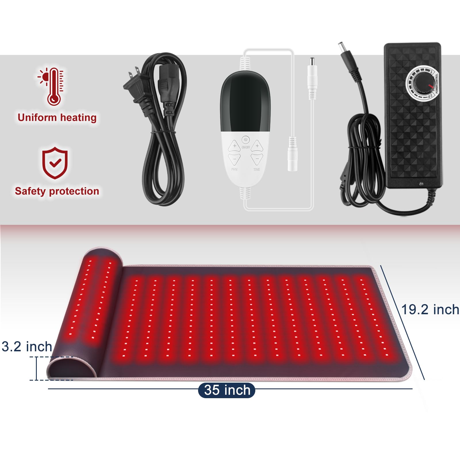 Rutollmit Red Light Therapy Mat - Experience Relaxation with 225 LEDs, 660nm Red Light Rutollmit