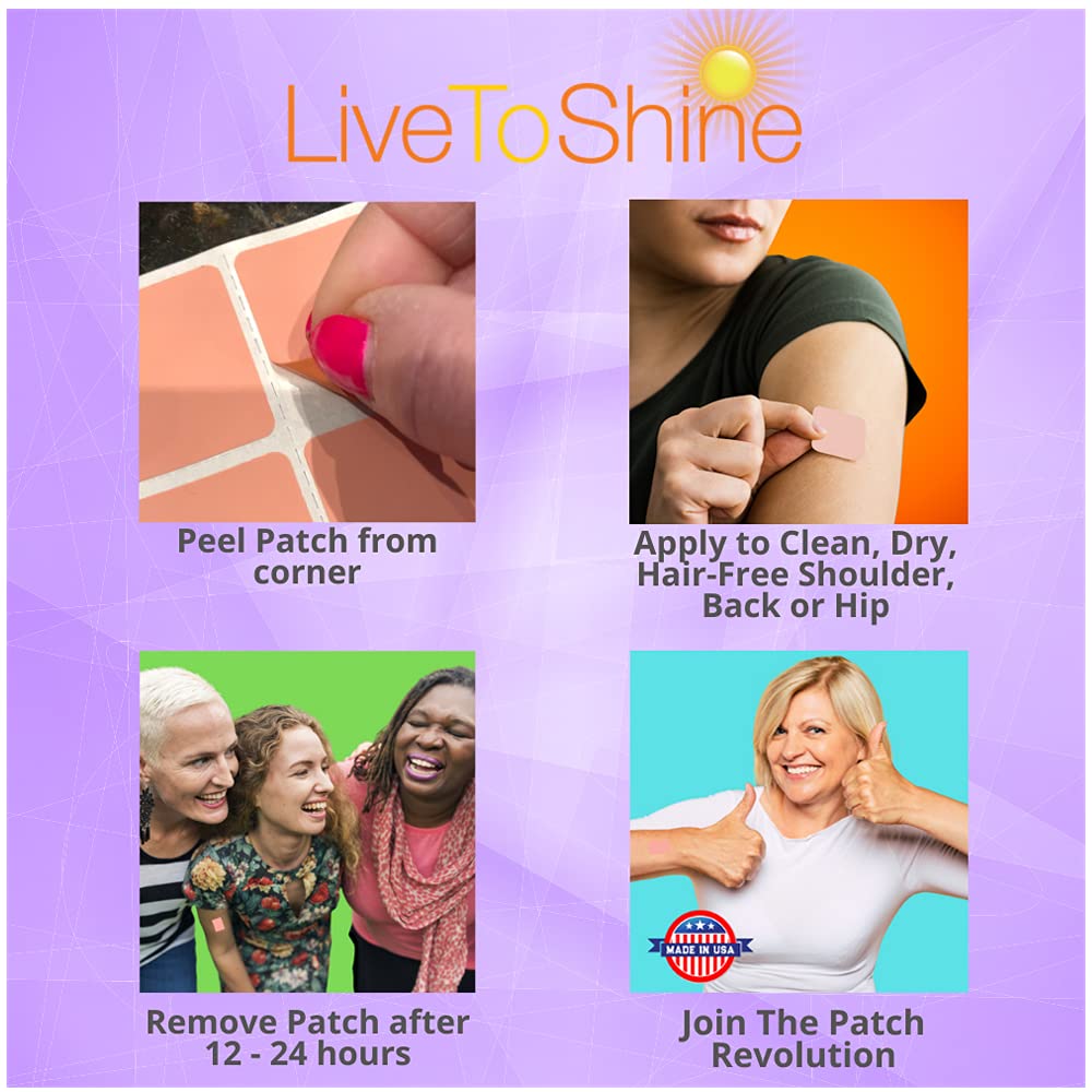Menopause Relief Topical Patches - 30 Days Supply - USA Made by Live To Shine Live To Shine