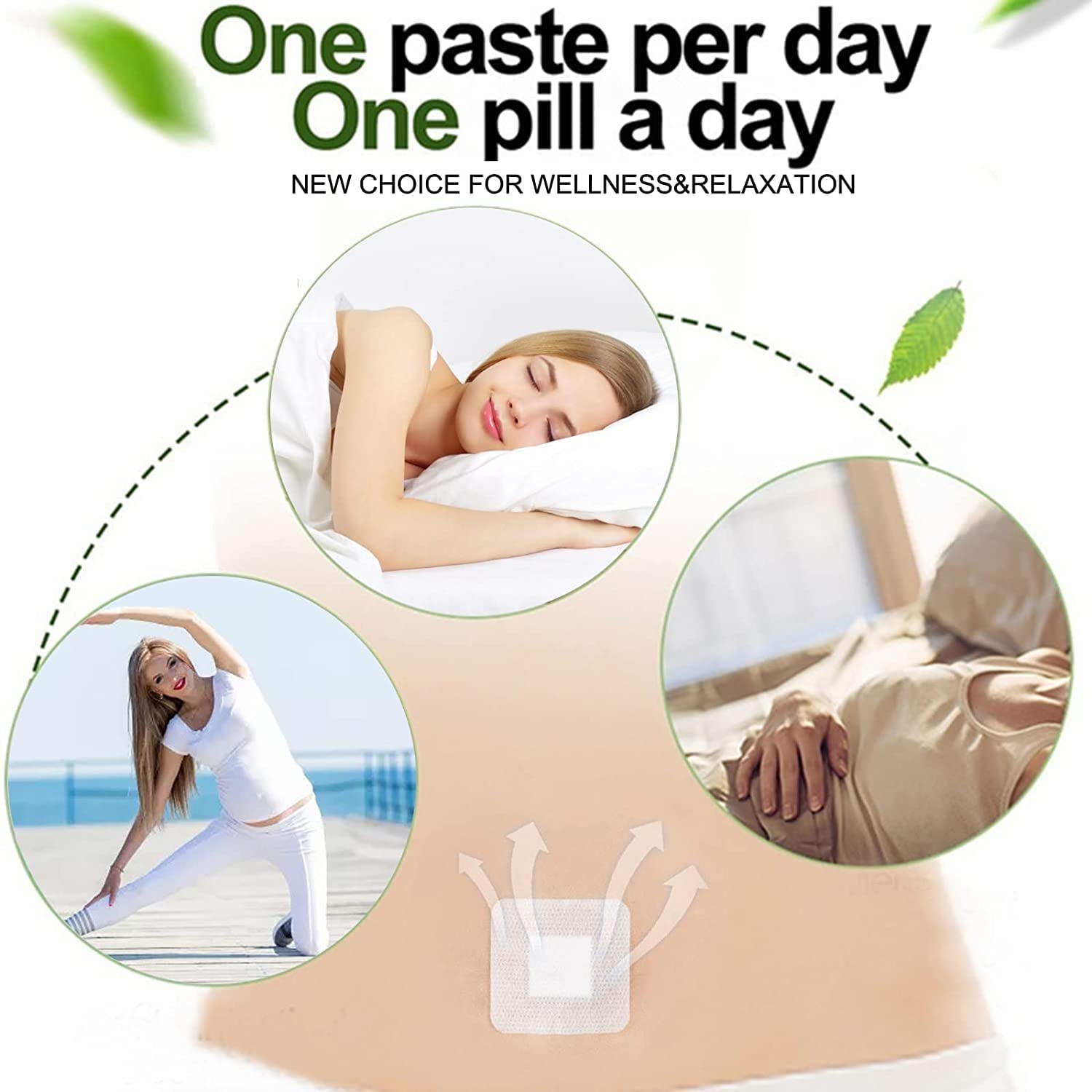 Mugwort Belly Patch,Moxibustion Belly Button Patch for Men and Women 30Pcs/Box Heath Secret