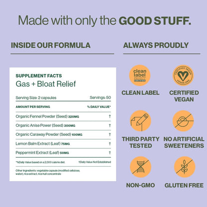 Hilma Natural Gas & Bloating Relief - with Lemon Balm, Fennel & Peppermint Leaf - Doctor