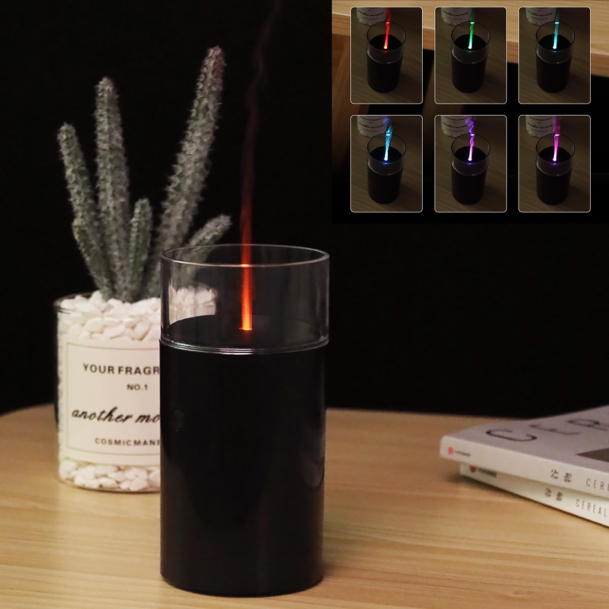 iWeeta Candlelight Diffuser,60ml Rechargeable Battery Operated Low Power Portable 10ml/H Aroma