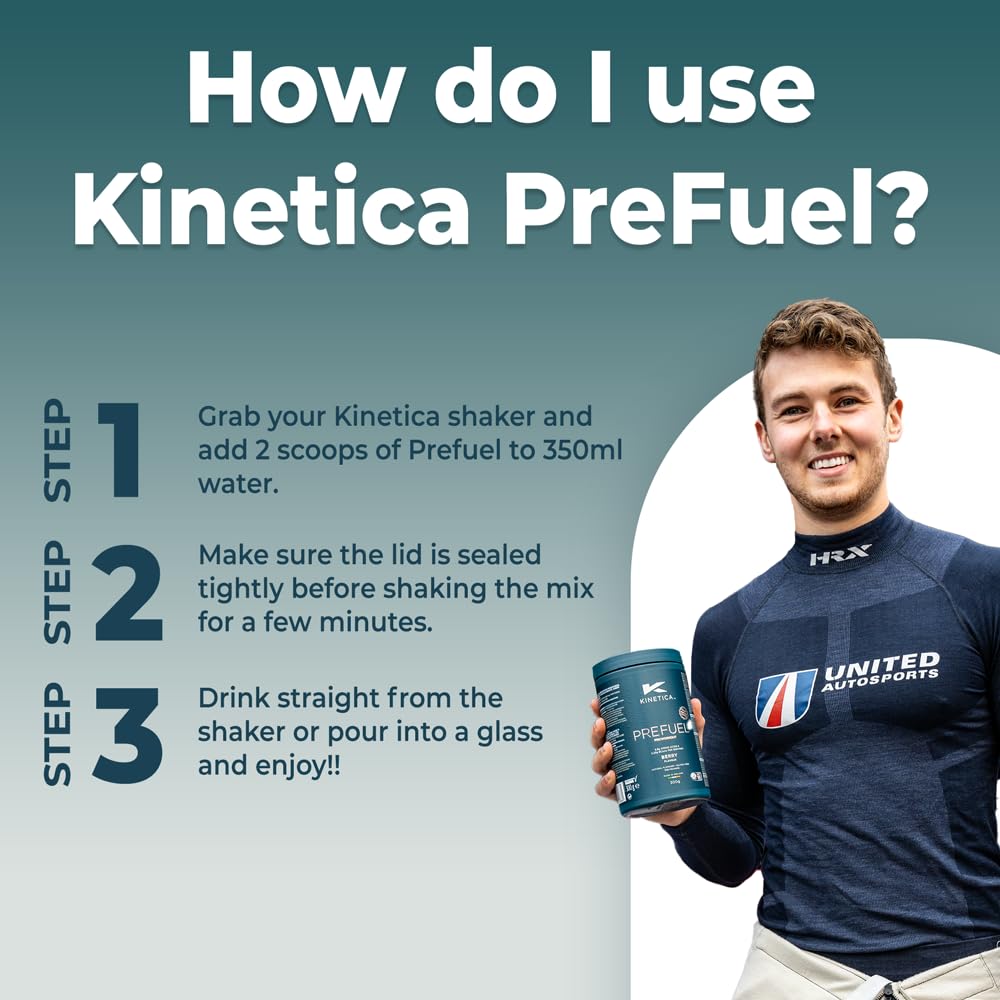 Kinetica PreFuel, Pre Workout, 5.9g Amino Acids & 2.3g BCAA's per Serving, 30 Servings