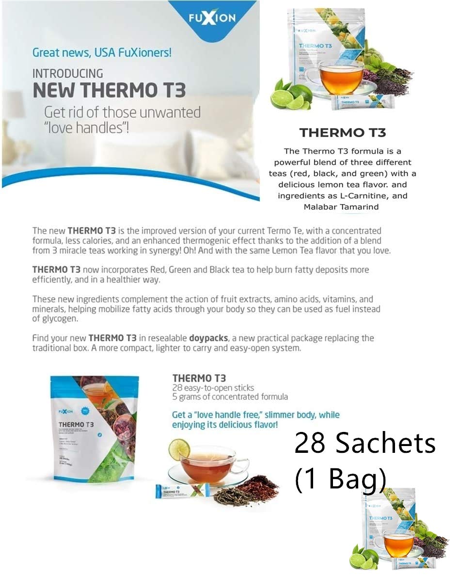 FuXion Thermo T3,Delicious Lemon Tea Flavor(Thermo TT3, 28 Sachets)