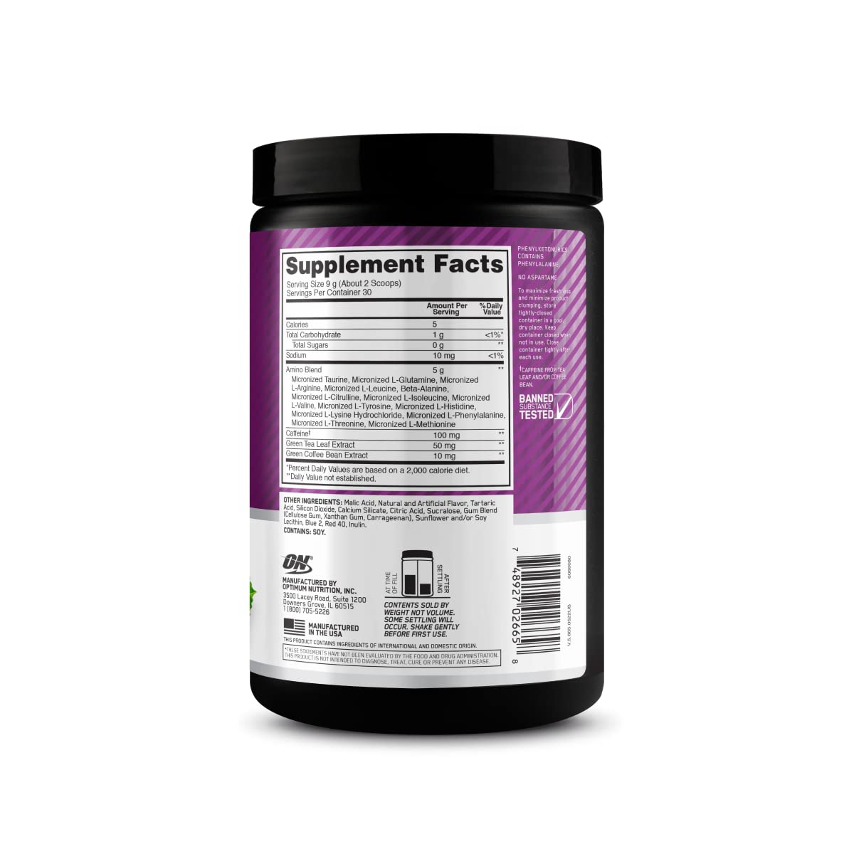 Optimum Nutrition Amino Energy - Pre Workout with Green Tea, BCAA, Amino Acids Optimum Nutrition